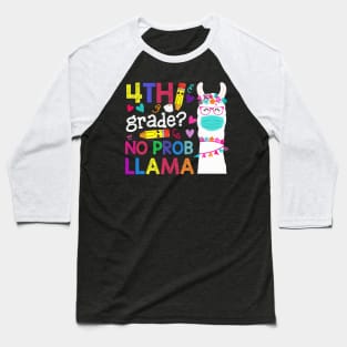 Quarantine Llama 4th Grade 2020 School Social Distance Shirt Funny Back To School Gifts Baseball T-Shirt